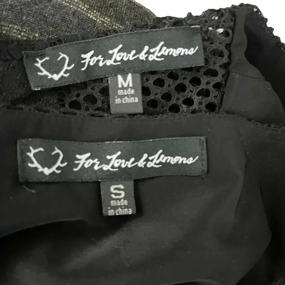 For Love and Lemons Black Lace skirt and crop top size Small Medium set outfit - Picture 9 of 11